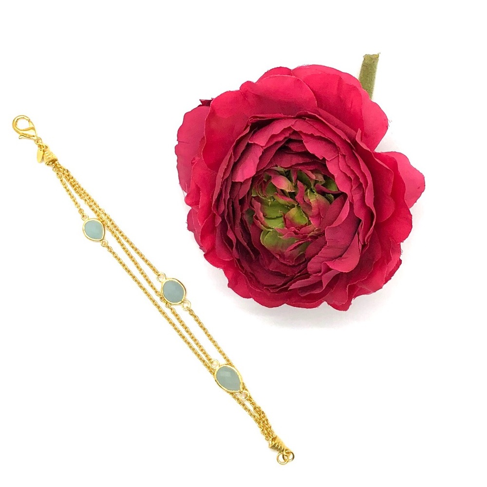 Rivka Friedman Bracelet w/Blue Quartzite Stones